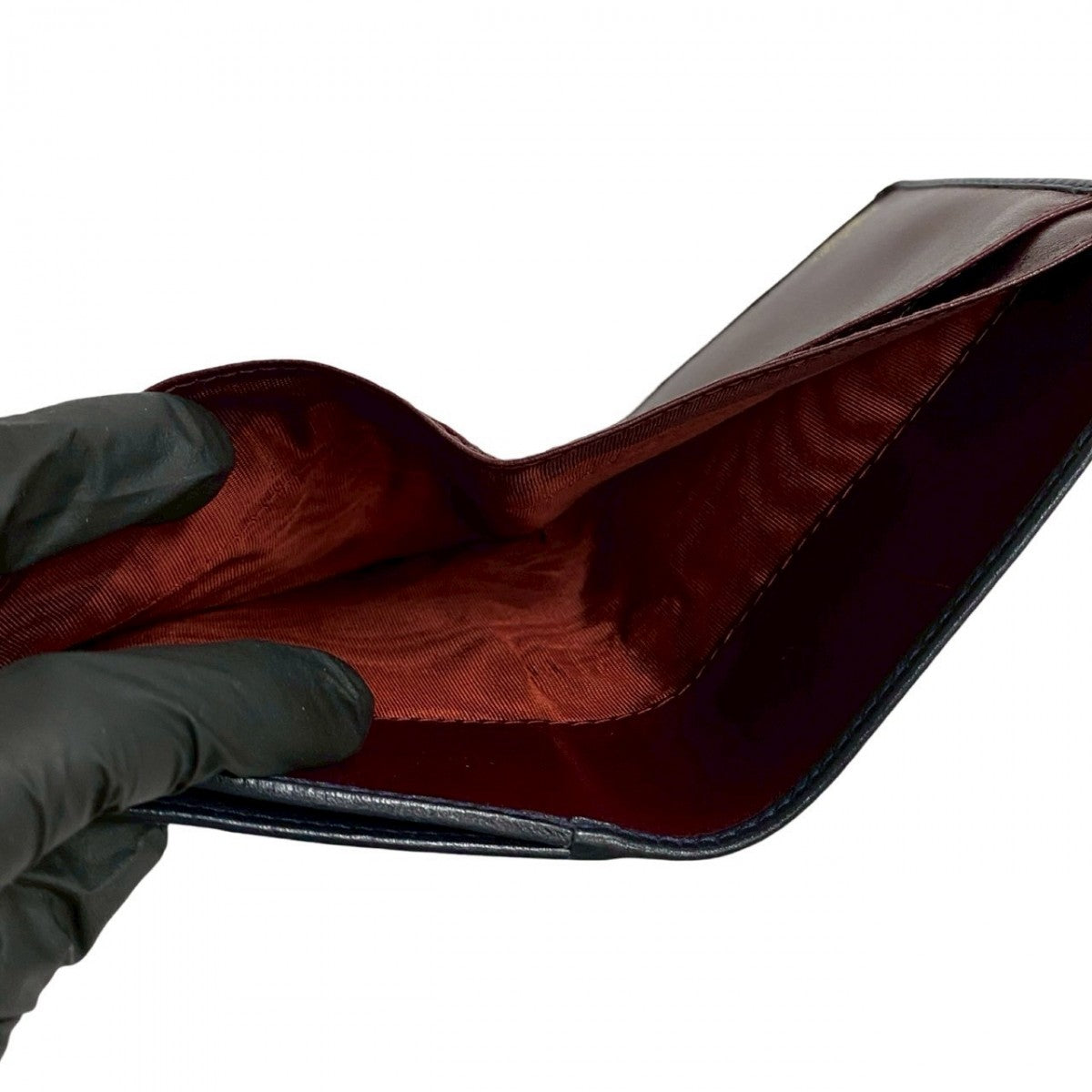 GUCCI Bifold Wallet leather Navy
