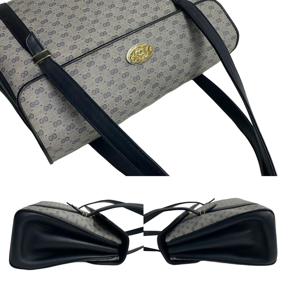 GUCCI Handbag leather Navy