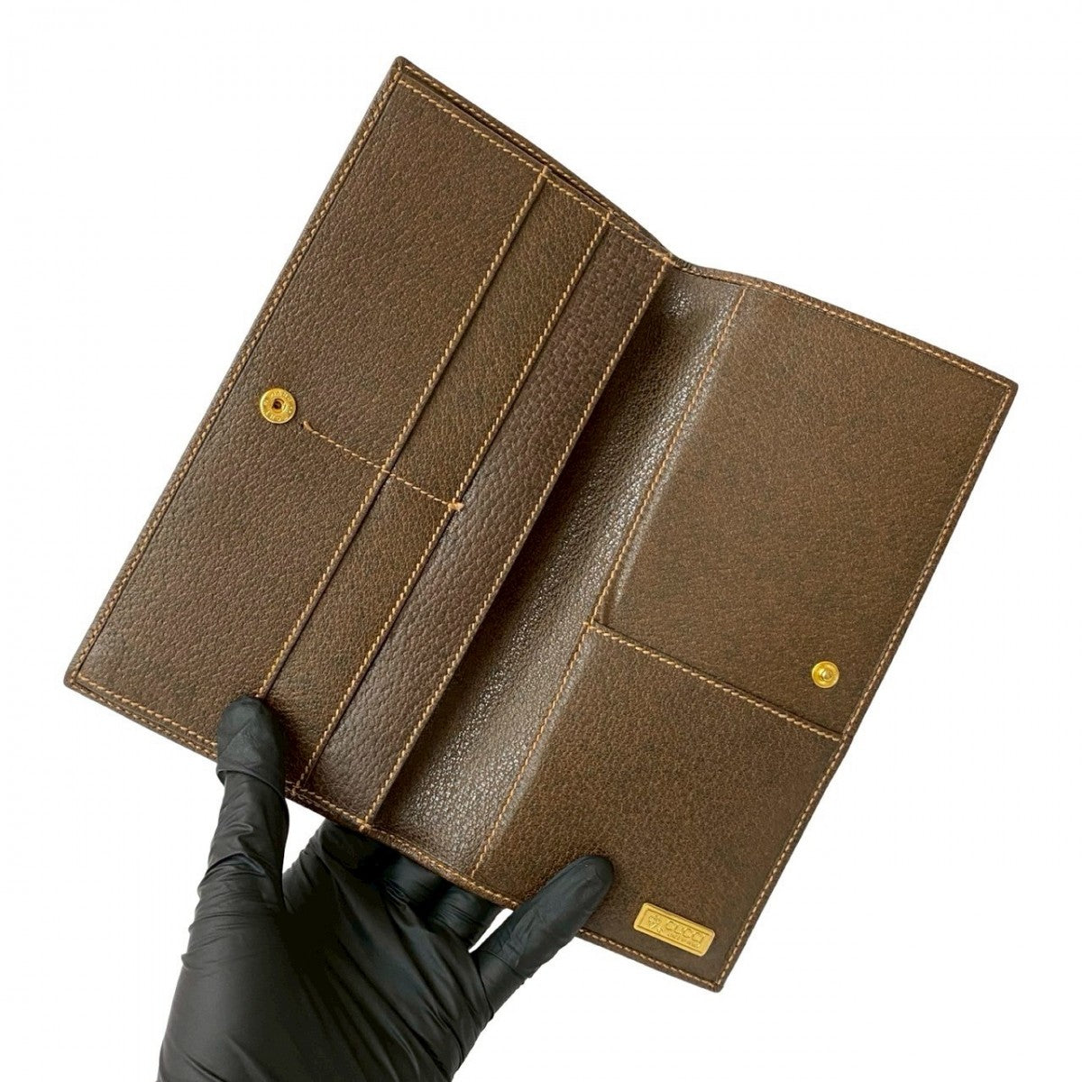 GUCCI Bifold Wallet leather Brown