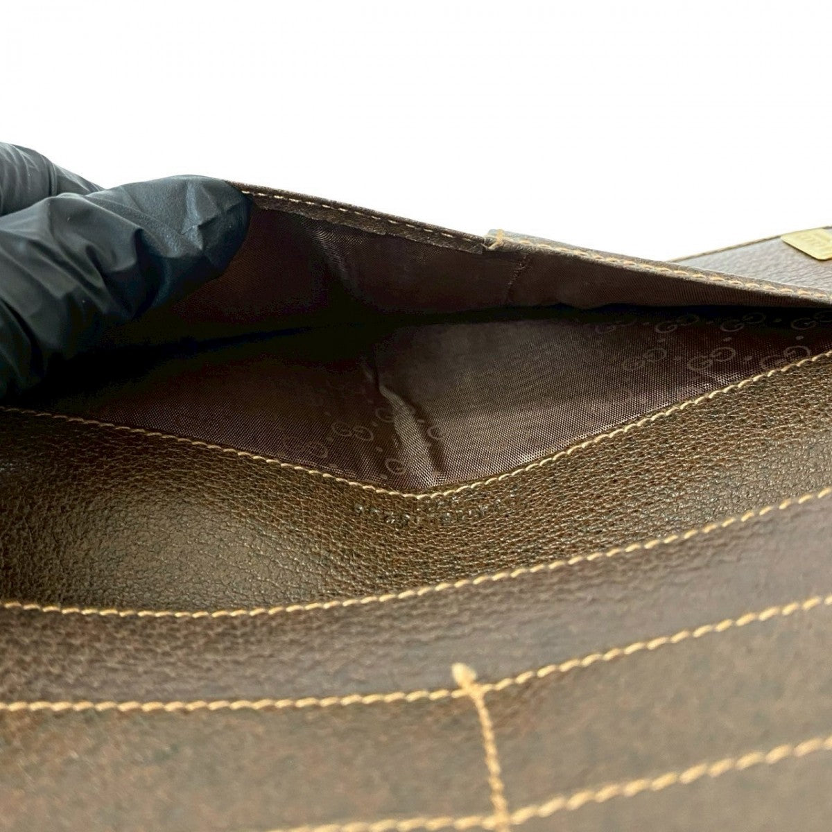 GUCCI Bifold Wallet leather Brown