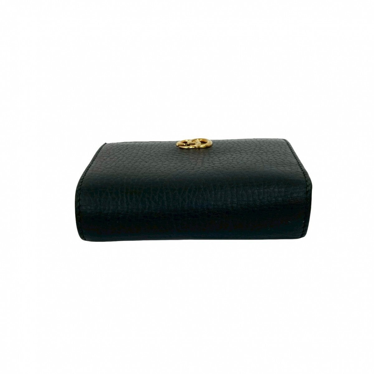 GUCCI Bifold Wallet leather black GG Marmont
