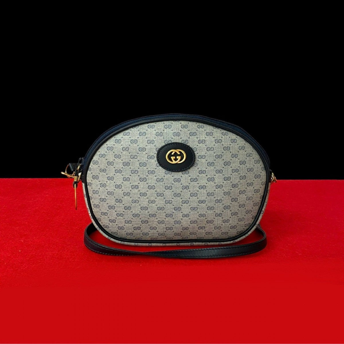 GUCCI Shoulder Bag leather Navy