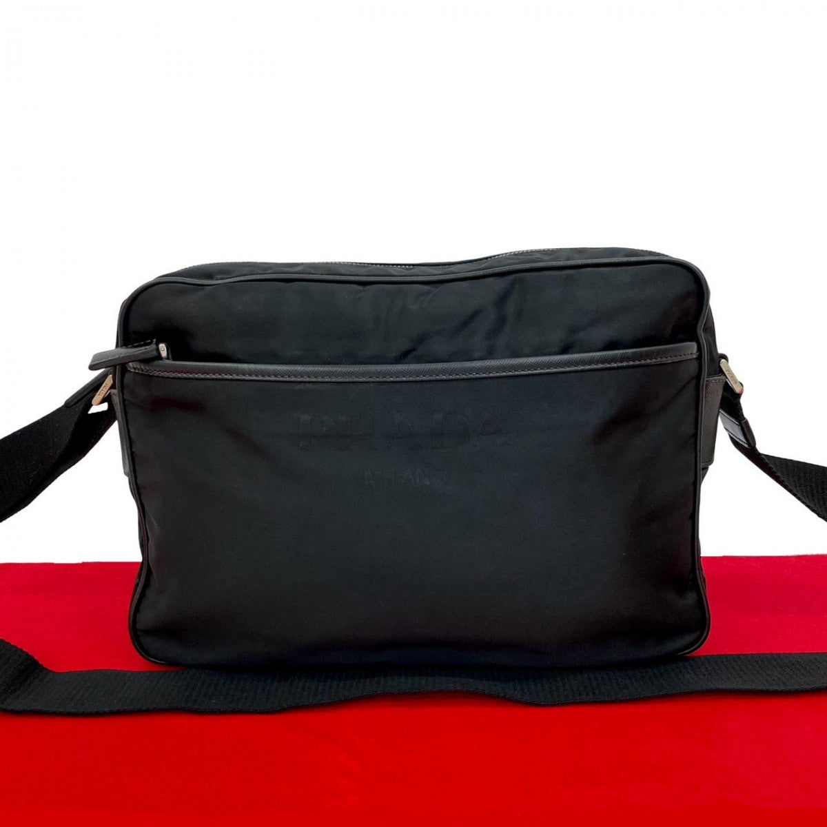 PRADA Shoulder Bag leather black