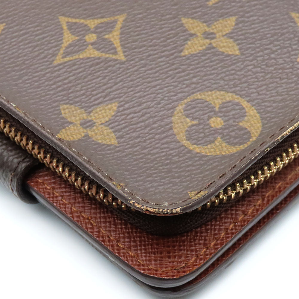 LOUIS VUITTON Bifold Wallet M61667 Monogram Brown Compact zip