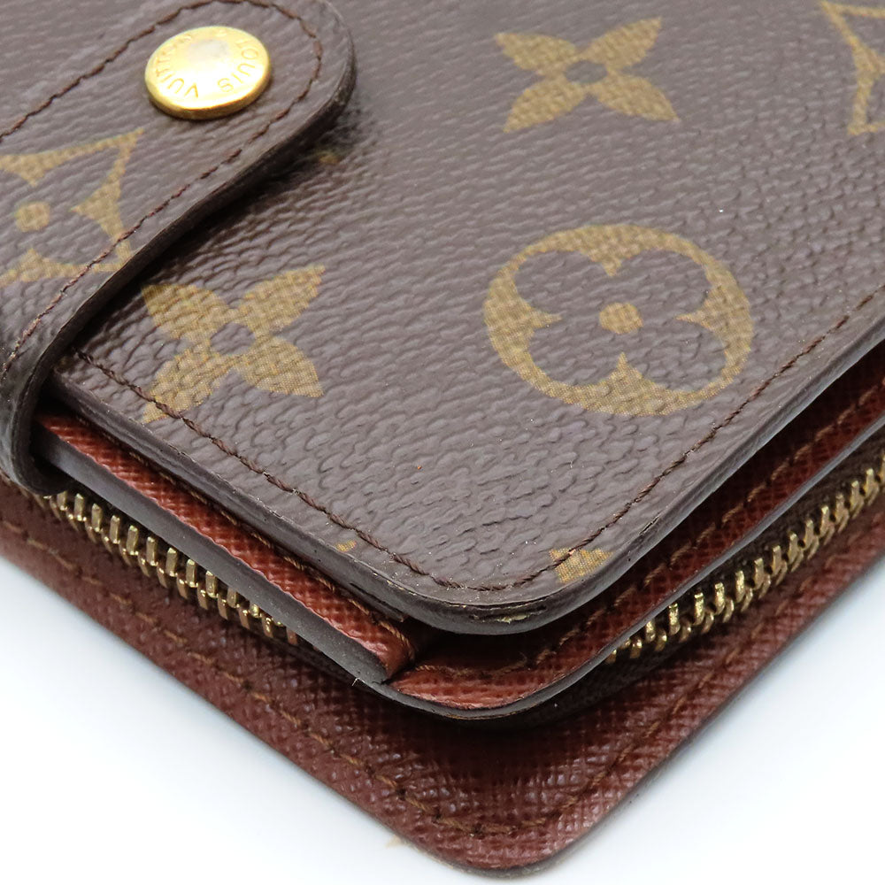 LOUIS VUITTON Bifold Wallet M61667 Monogram Brown Compact zip