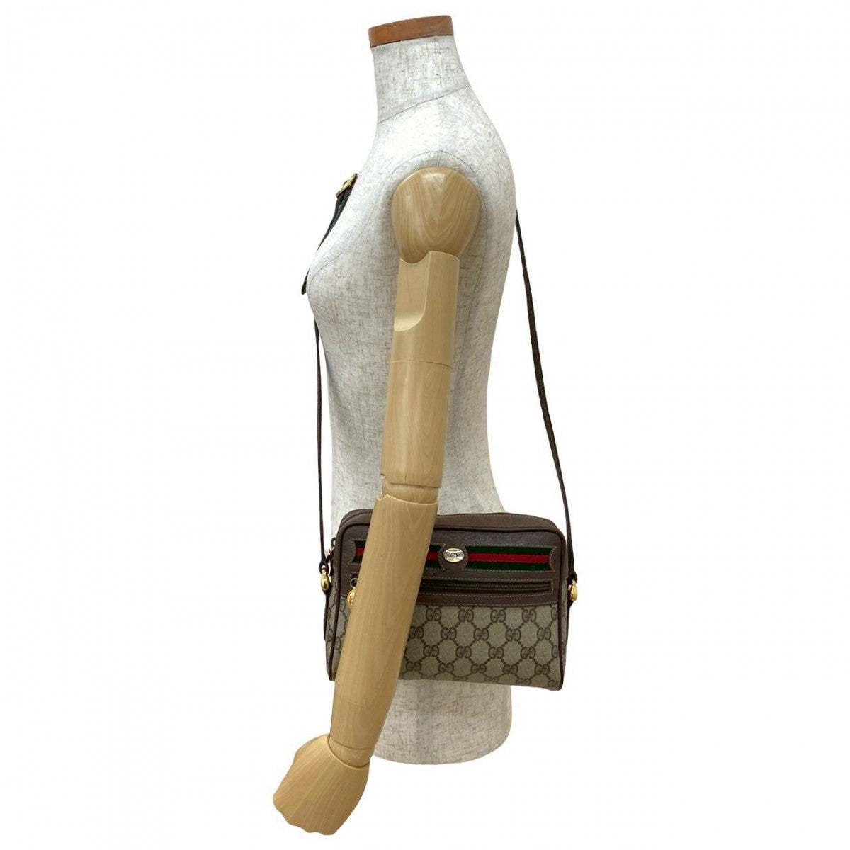 GUCCI Shoulder Bag leather Brown Sherry line