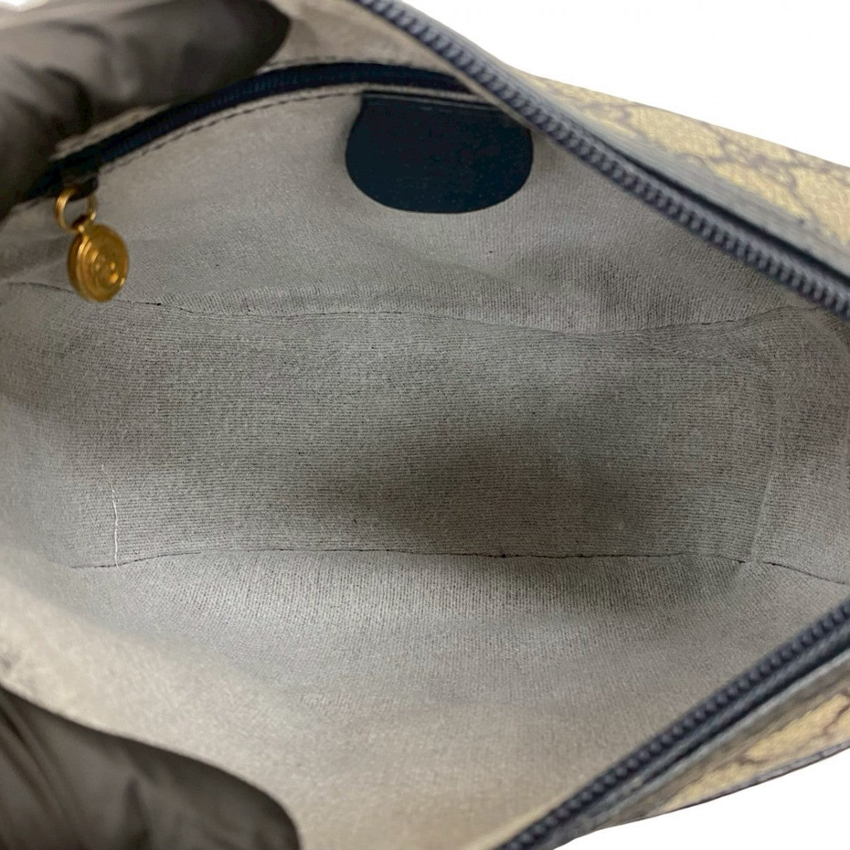 GUCCI Shoulder Bag leather Navy Sherry line