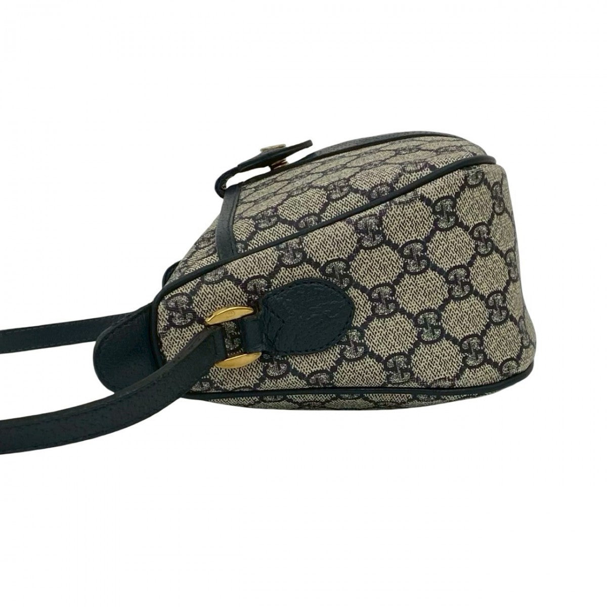 GUCCI Shoulder Bag leather Navy Sherry line