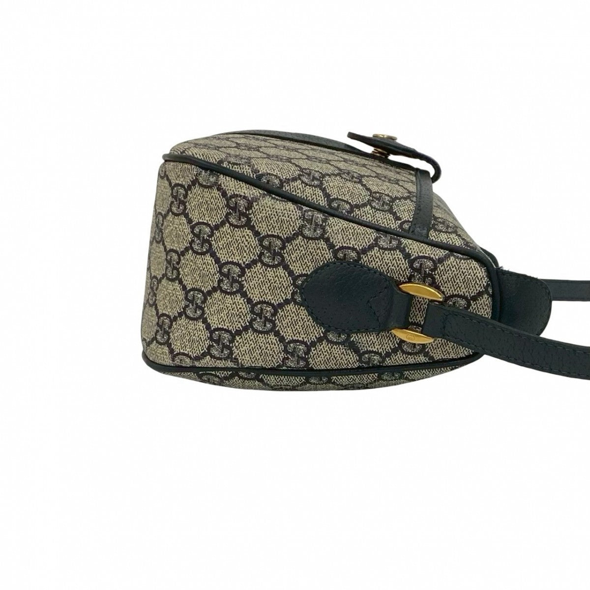 GUCCI Shoulder Bag leather Navy Sherry line