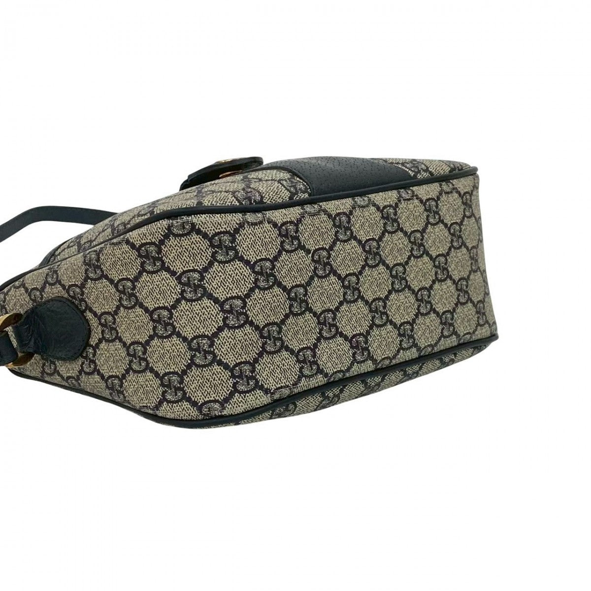GUCCI Shoulder Bag leather Navy Sherry line
