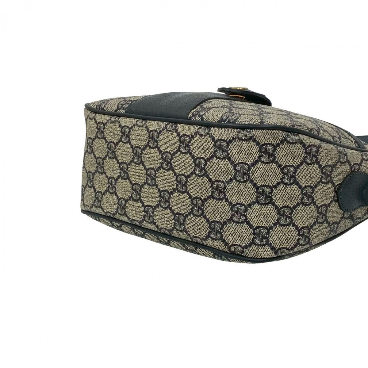 GUCCI Shoulder Bag leather Navy Sherry line