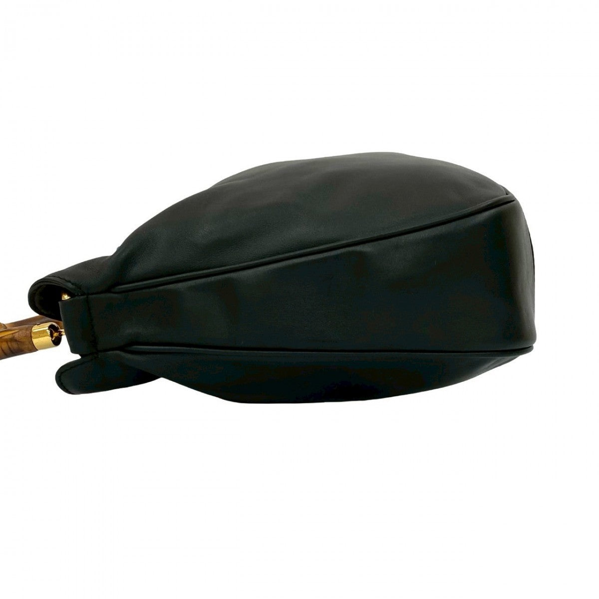 GUCCI Shoulder Bag leather black Bamboo