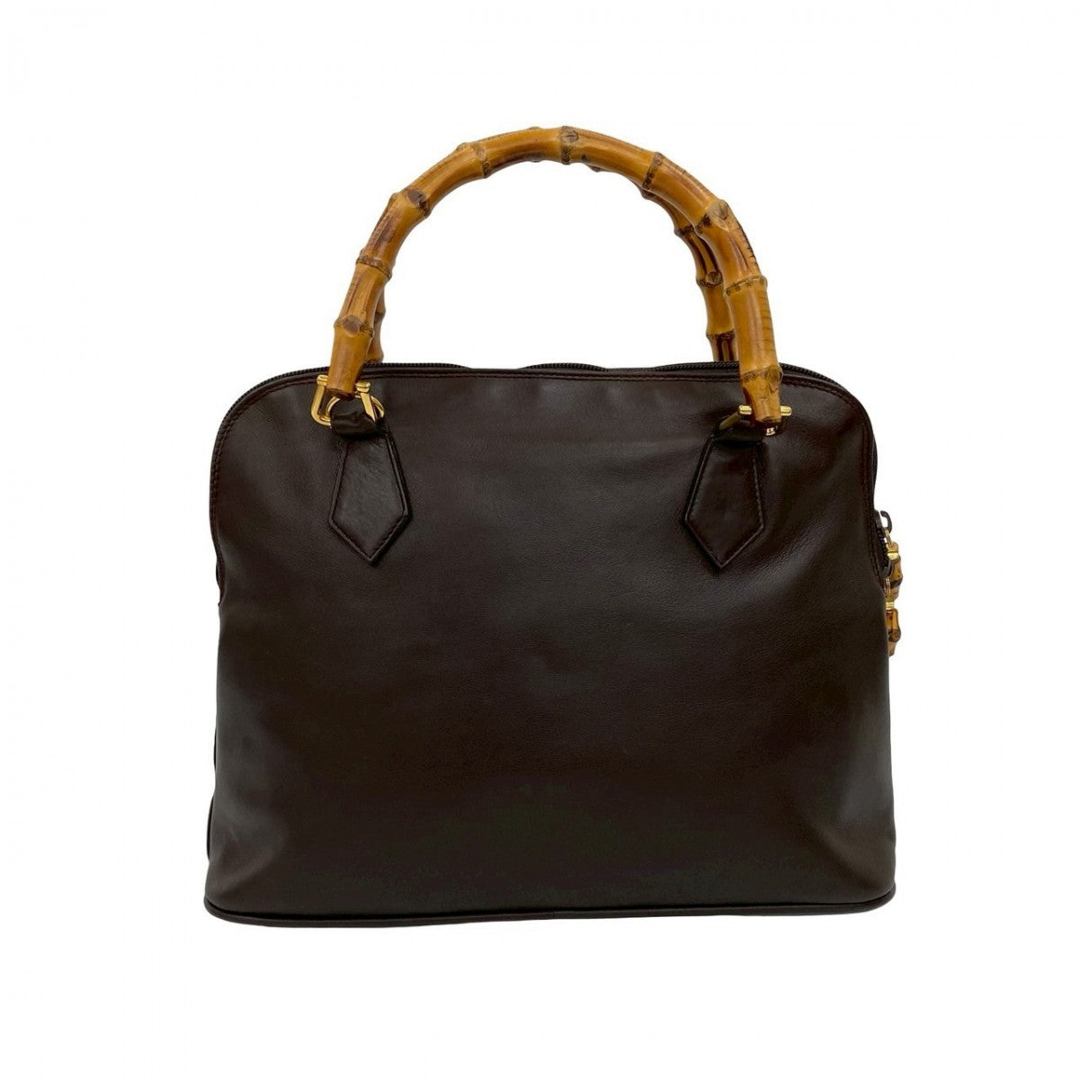 GUCCI Shoulder Bag leather Brown Bamboo