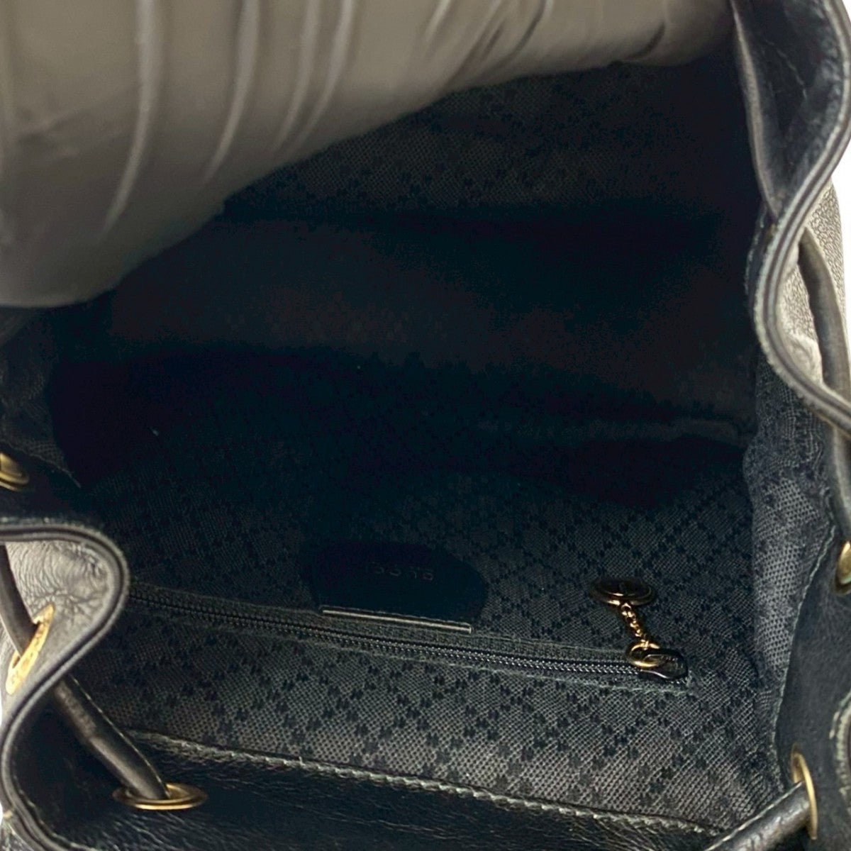 GUCCI Backpack leather black Bamboo