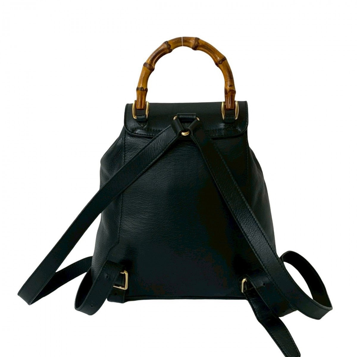 GUCCI Backpack leather black Bamboo