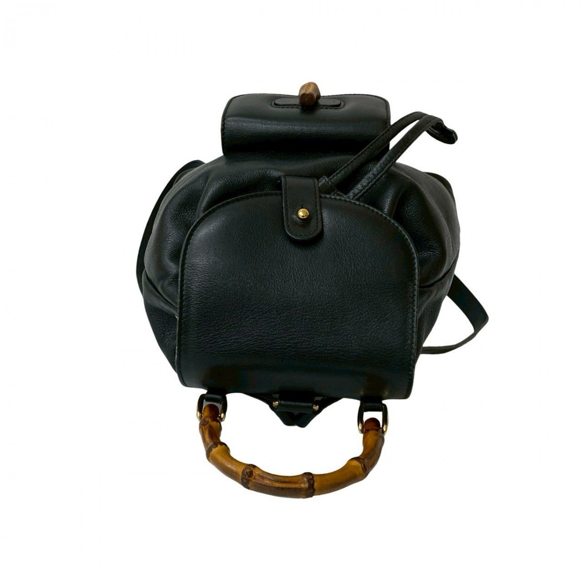 GUCCI Backpack leather black Bamboo