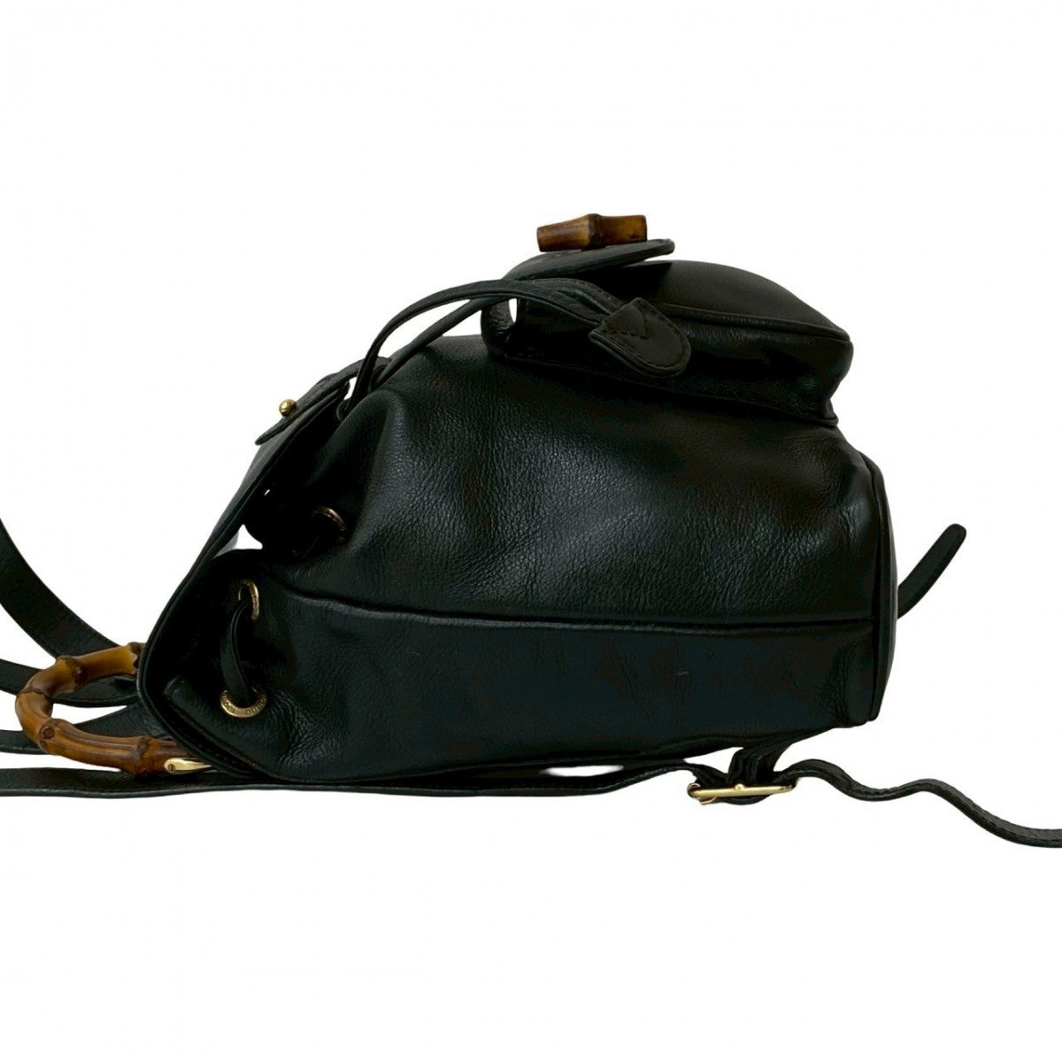GUCCI Backpack leather black Bamboo