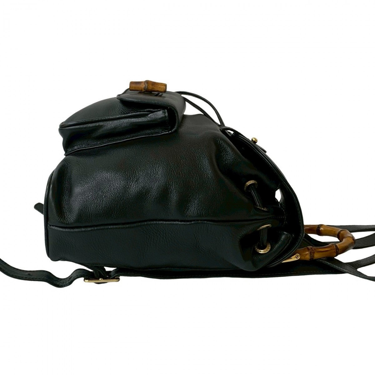 GUCCI Backpack leather black Bamboo