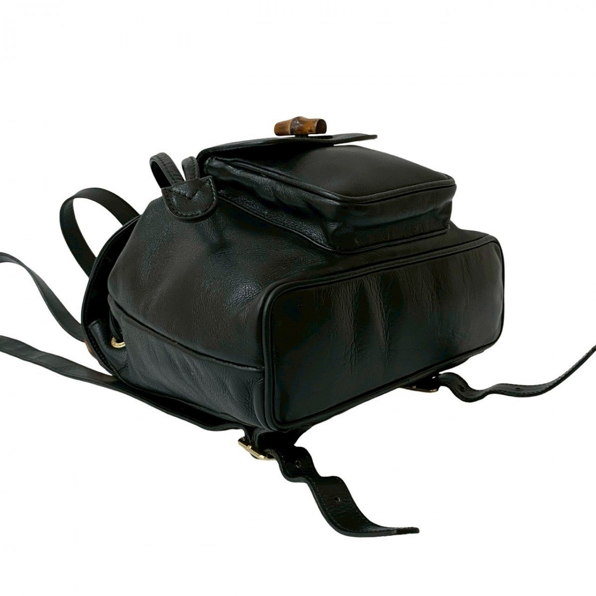 GUCCI Backpack leather black Bamboo