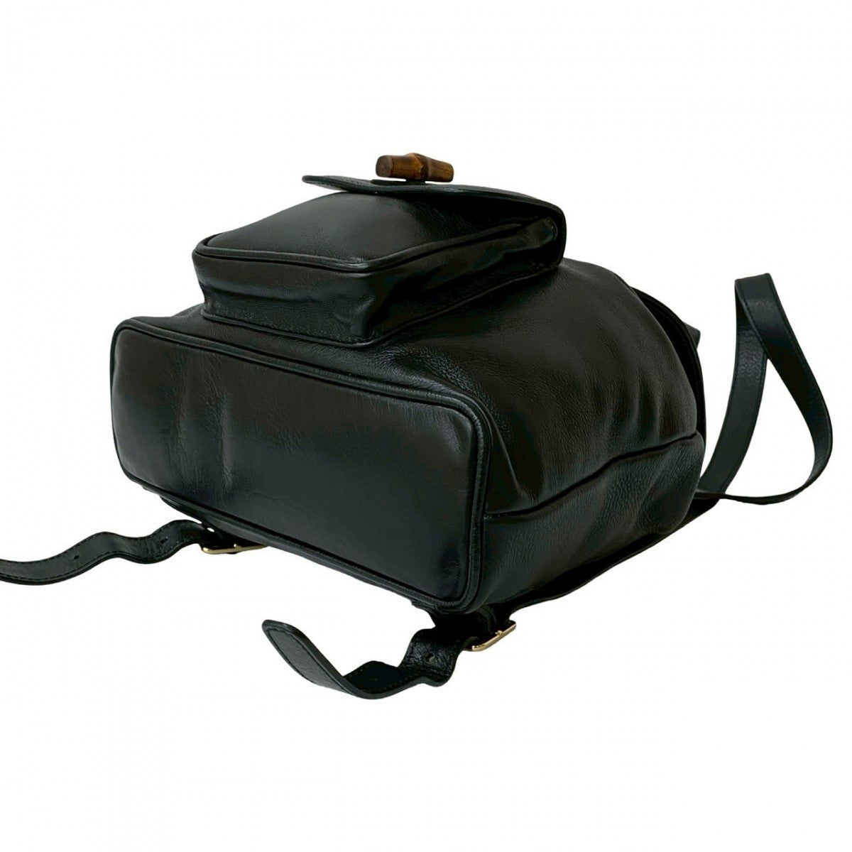 GUCCI Backpack leather black Bamboo