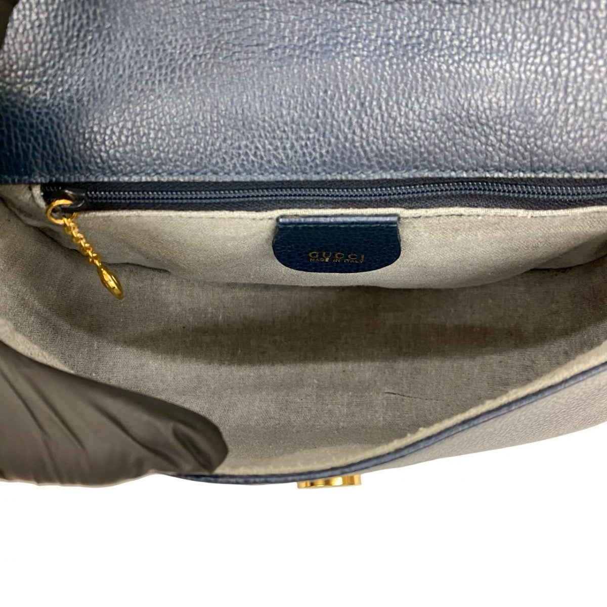 GUCCI Shoulder Bag leather Navy