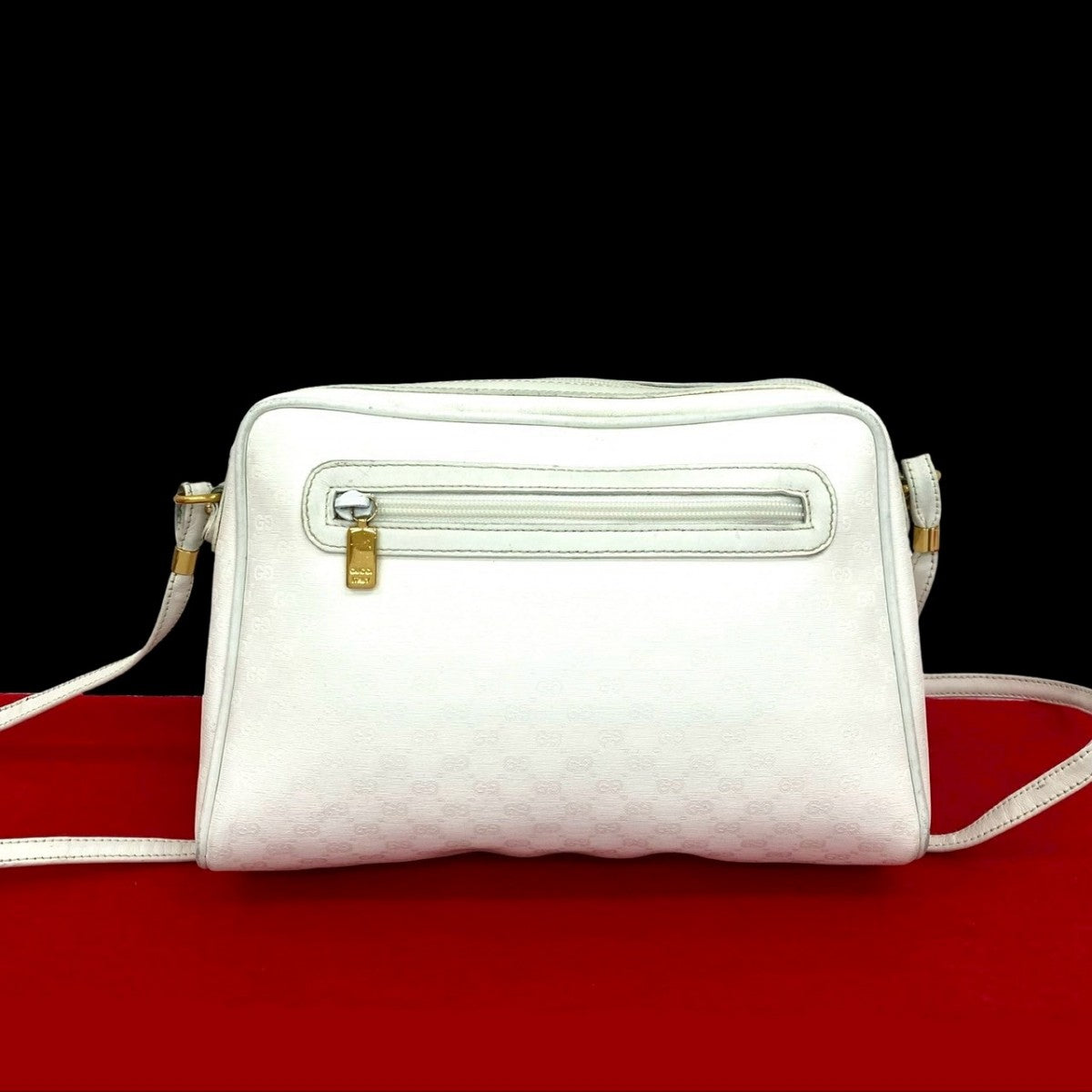 GUCCI Shoulder Bag leather white