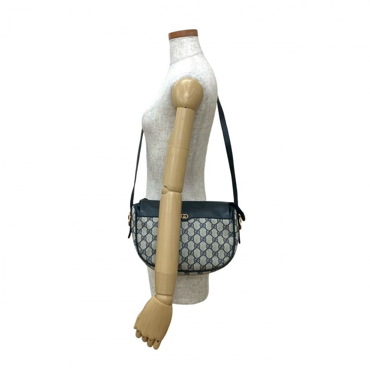 GUCCI Shoulder Bag leather Navy