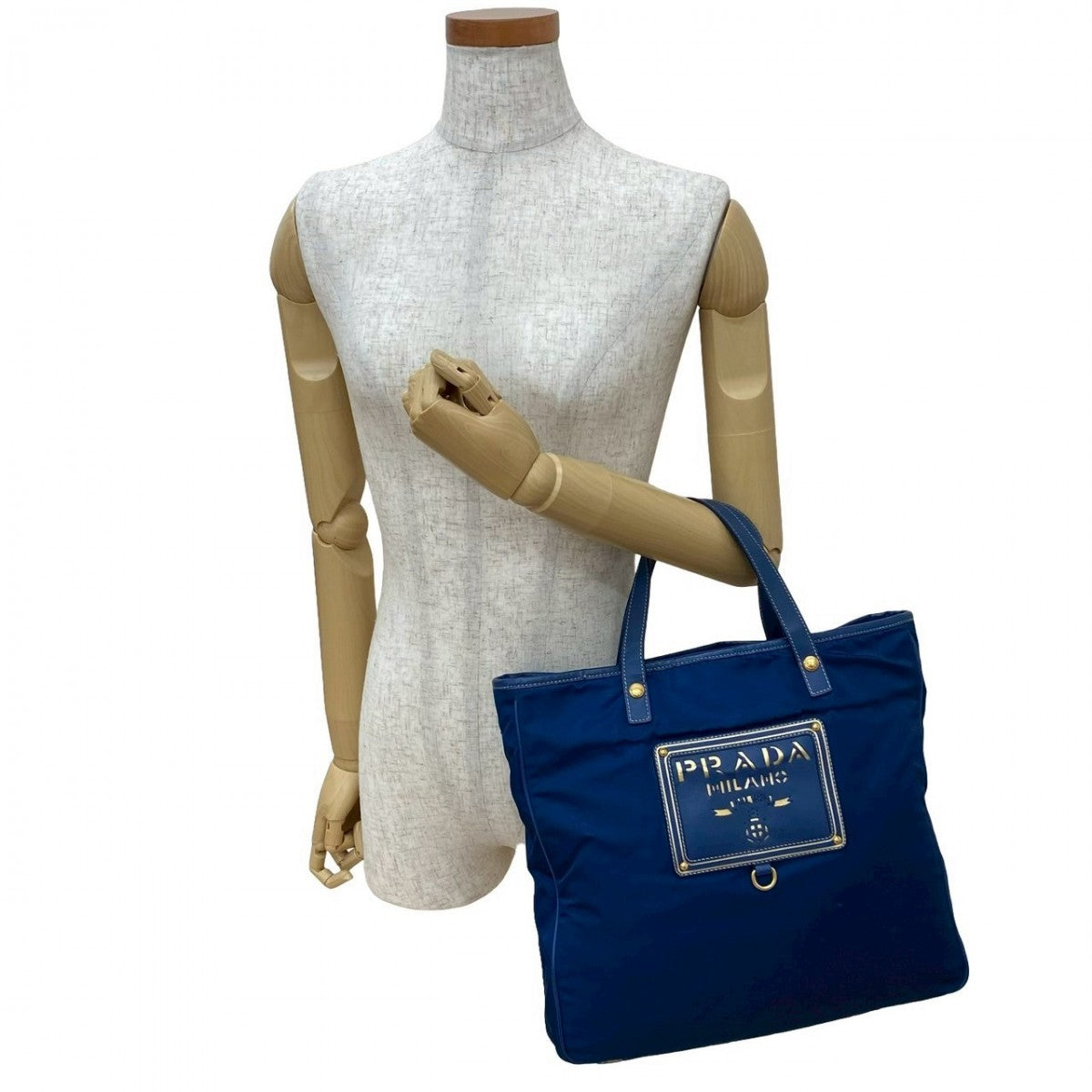 PRADA Handbag Nylon blue