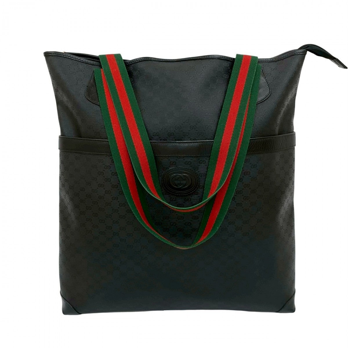 GUCCI Tote Bag leather black Sherry line