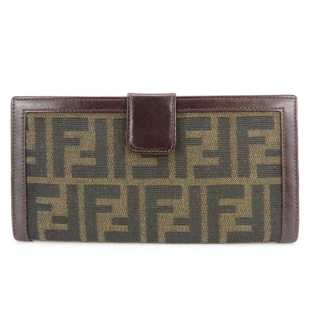 FENDI Long Wallet Purse canvas Brown Zucca