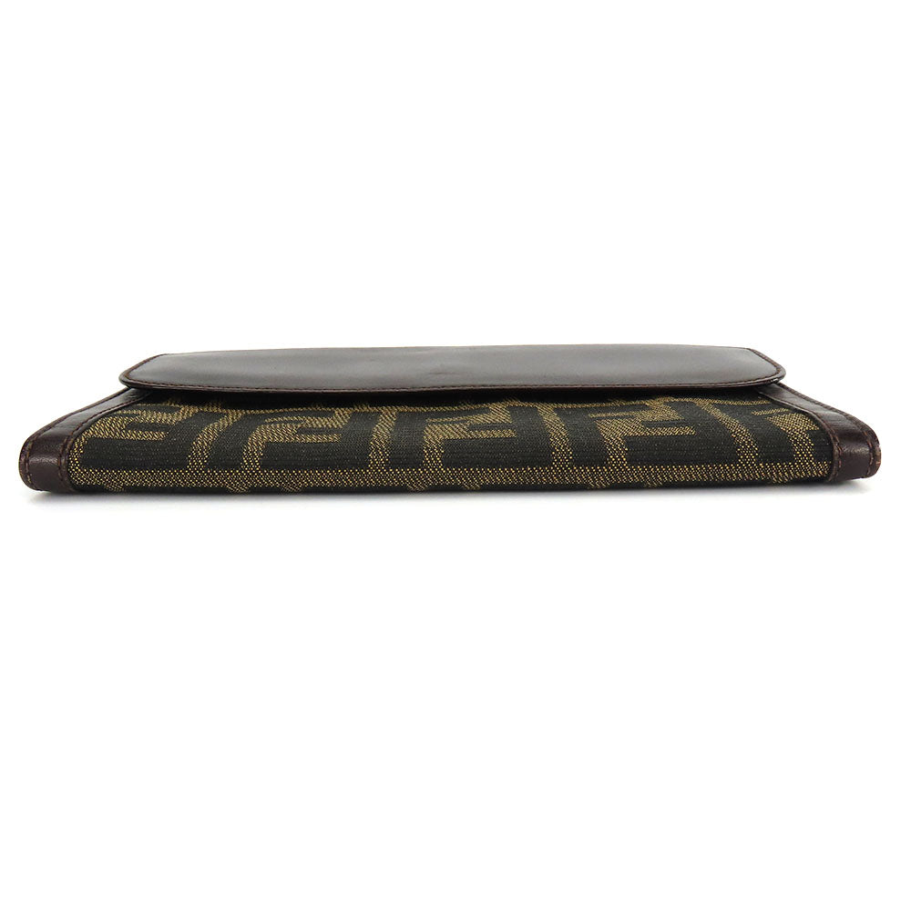 FENDI Long Wallet Purse canvas Brown Zucca