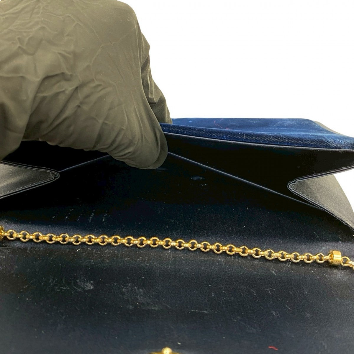 GUCCI Shoulder Bag Velor Navy