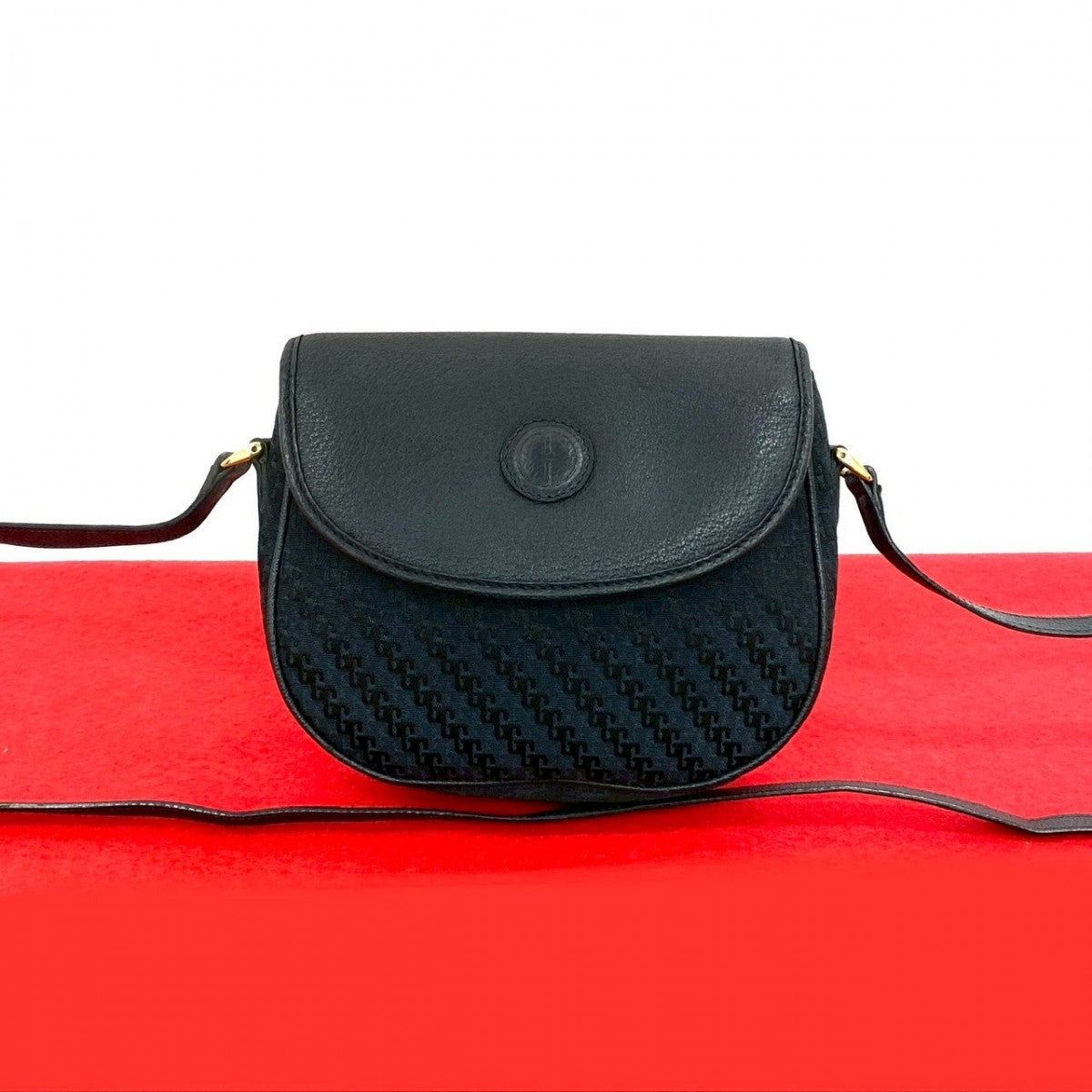 GUCCI Shoulder Bag leather Navy