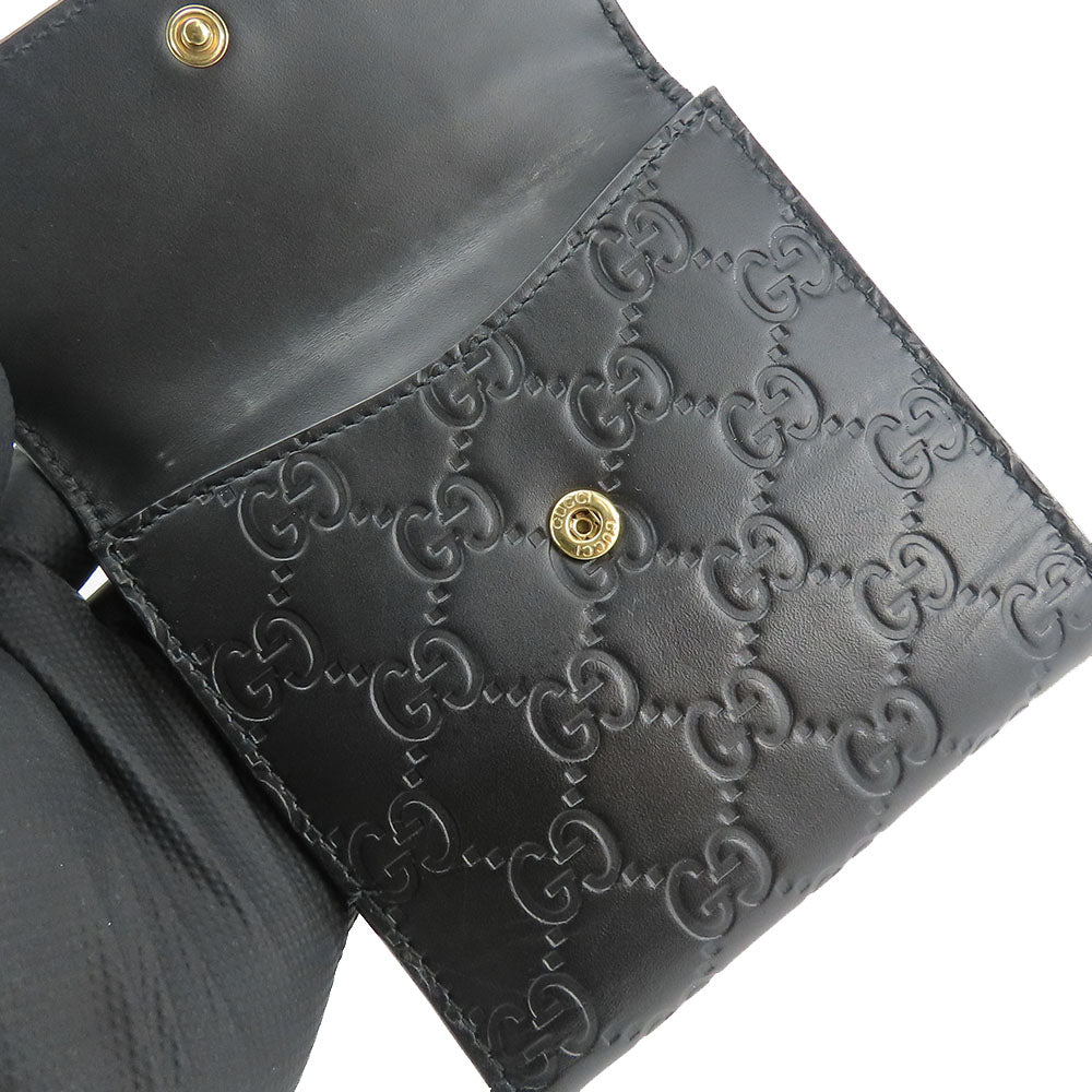GUCCI Bifold Wallet 406925 Sima leather black
