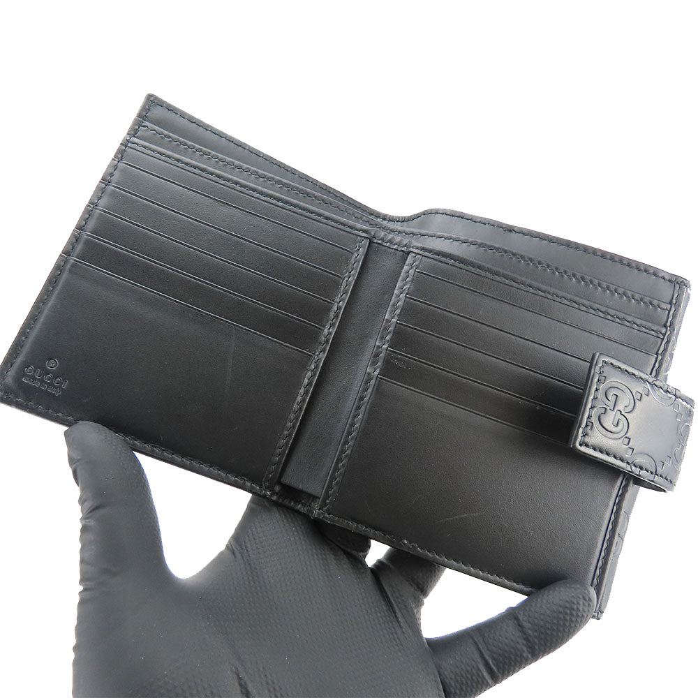 GUCCI Bifold Wallet 406925 Sima leather black