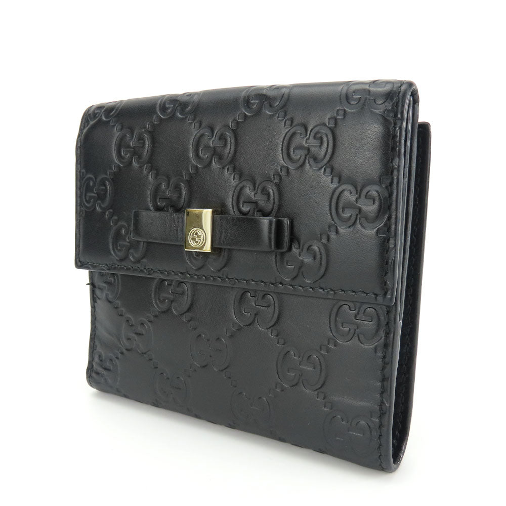 GUCCI Bifold Wallet 406925 Sima leather black