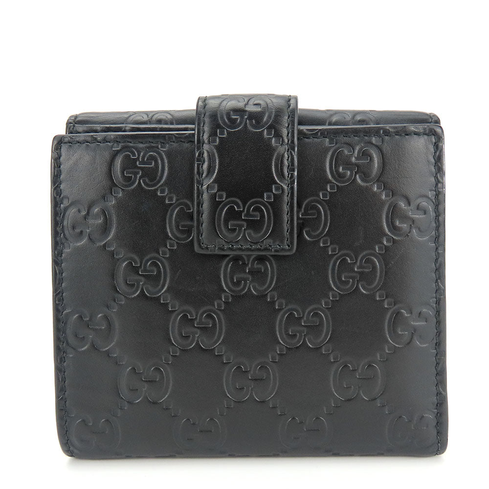 GUCCI Bifold Wallet 406925 Sima leather black
