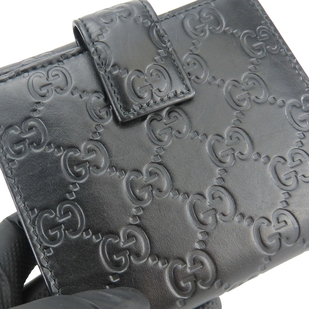 GUCCI Bifold Wallet 406925 Sima leather black
