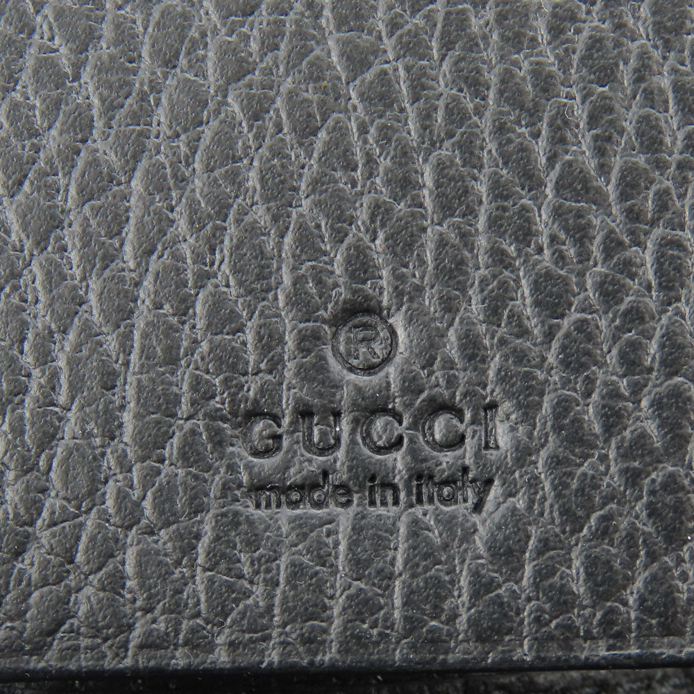 GUCCI Key case Key holder 456118 leather black GG Marmont