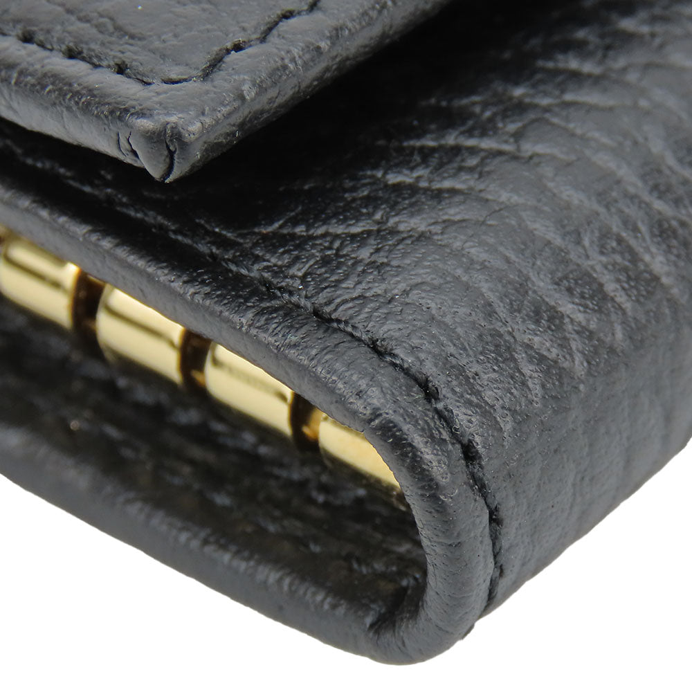 GUCCI Key case Key holder 456118 leather black GG Marmont