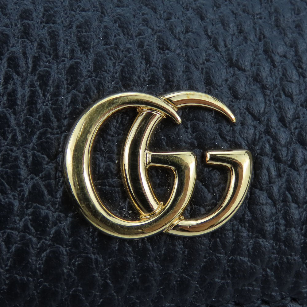GUCCI Key case Key holder 456118 leather black GG Marmont