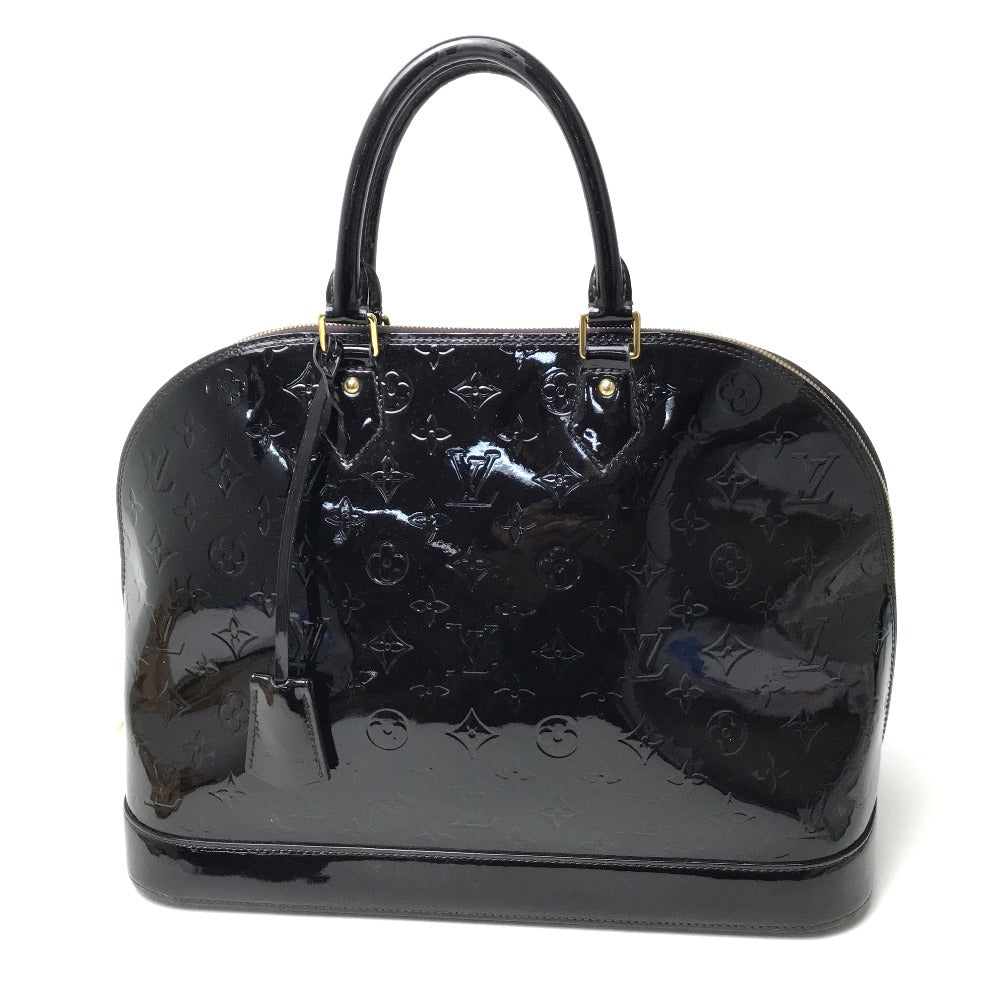 LOUIS VUITTON Handbag M93595 Canvas / patent leather Dark purple type Monogram Vernis Alma GM Women Used Authentic