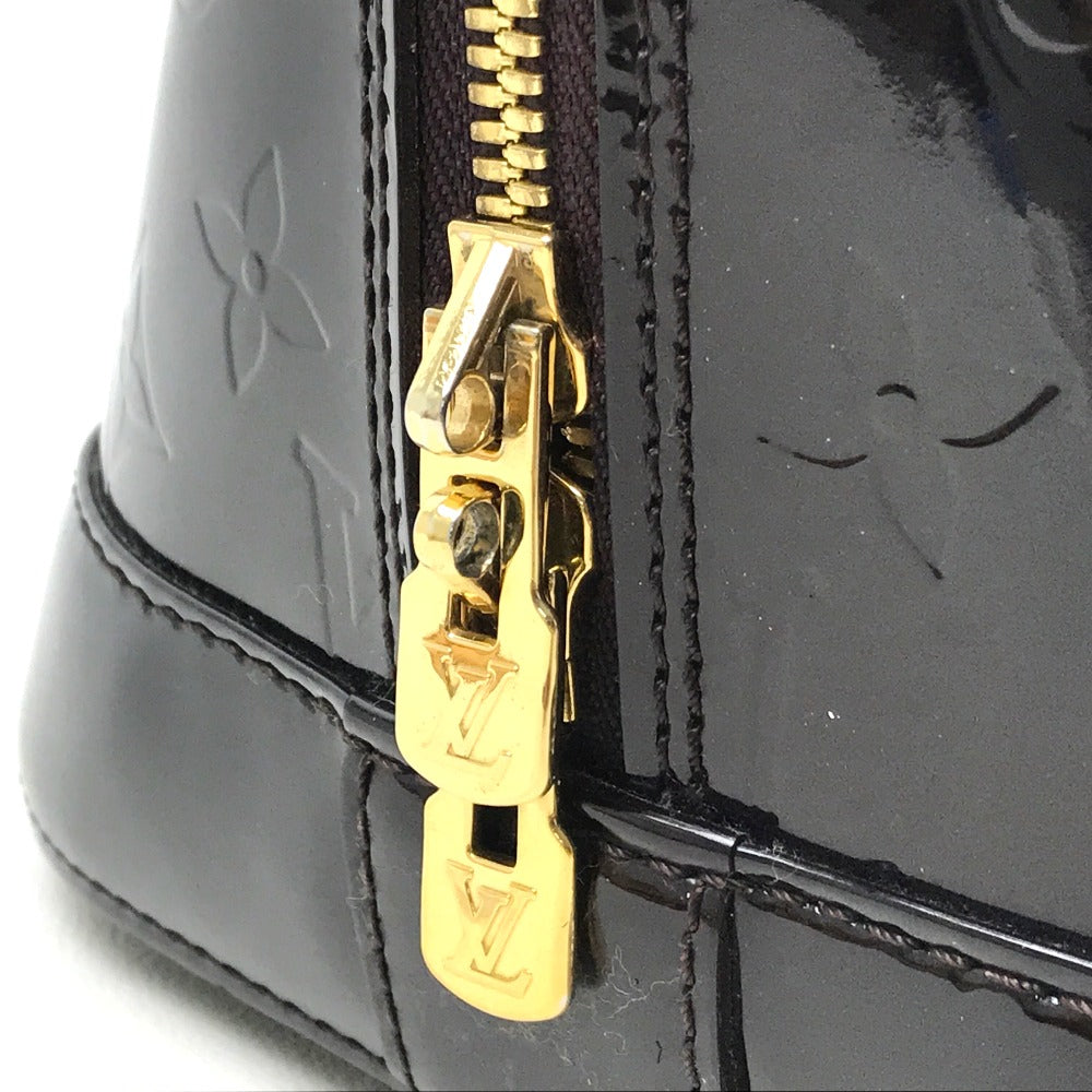LOUIS VUITTON Handbag M93595 Canvas / patent leather Dark purple type Monogram Vernis Alma GM Women Used Authentic