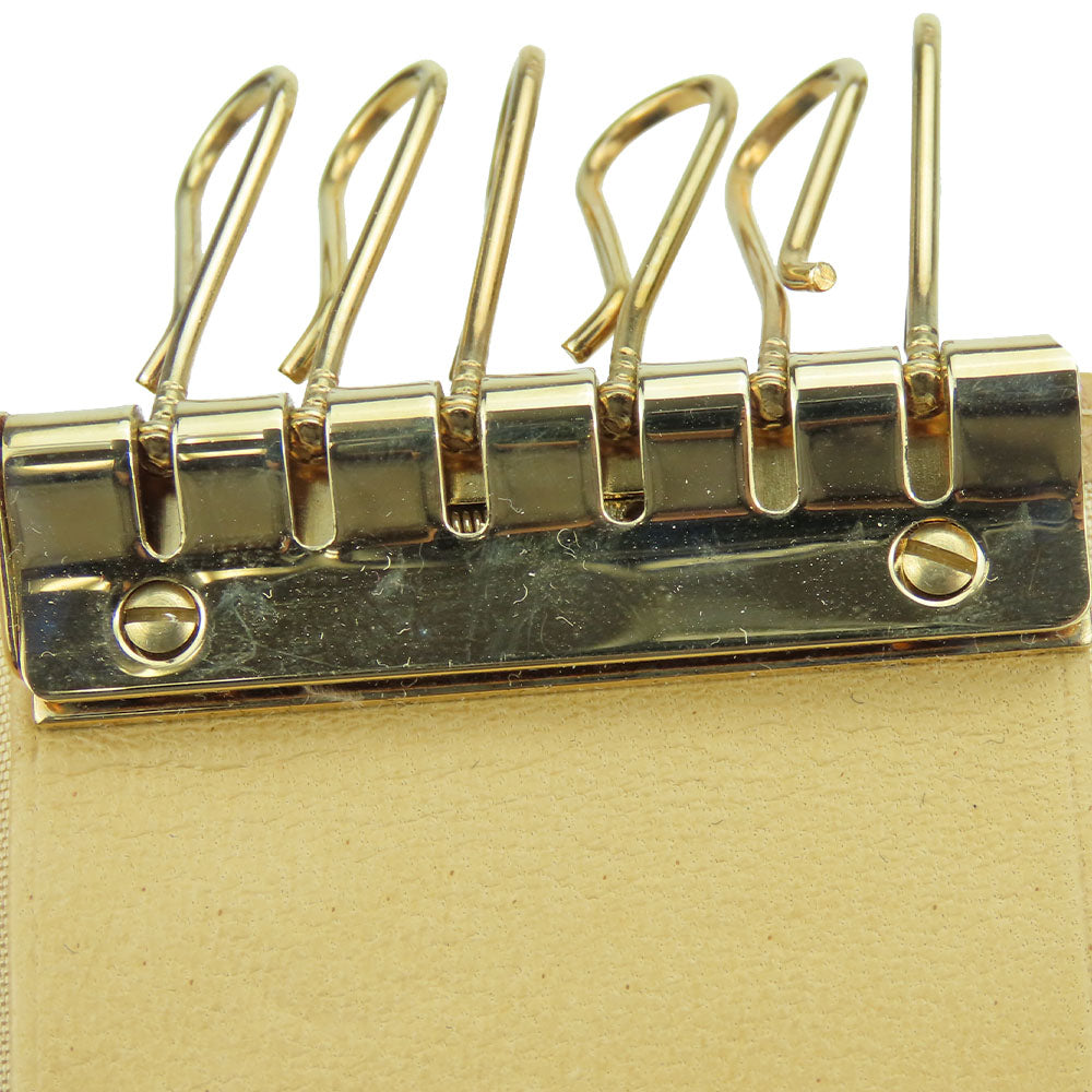 CHANEL Key case Key holder Caviar skin beige