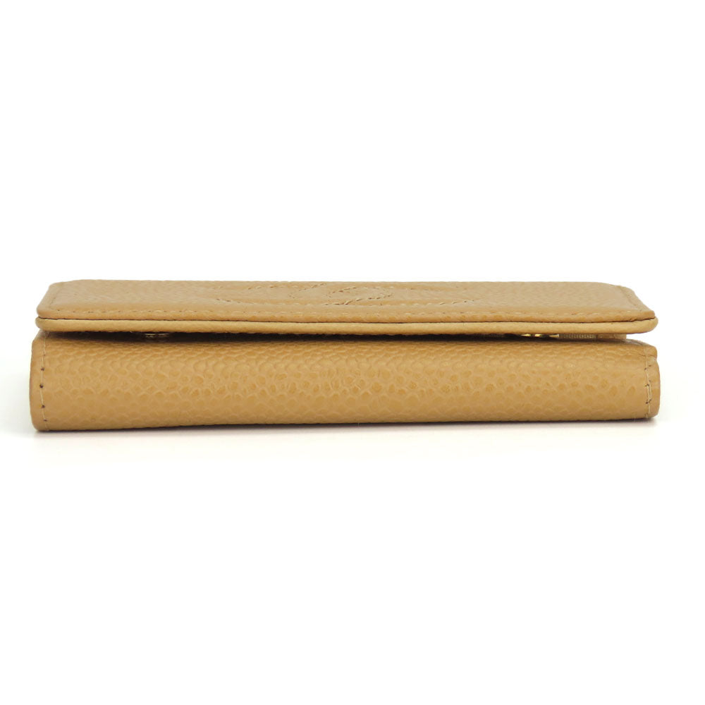 CHANEL Key case Key holder Caviar skin beige