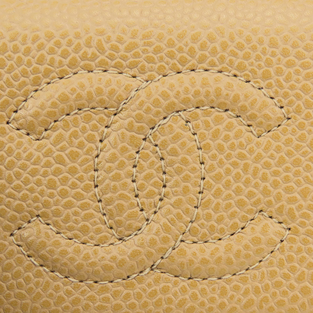 CHANEL Key case Key holder Caviar skin beige