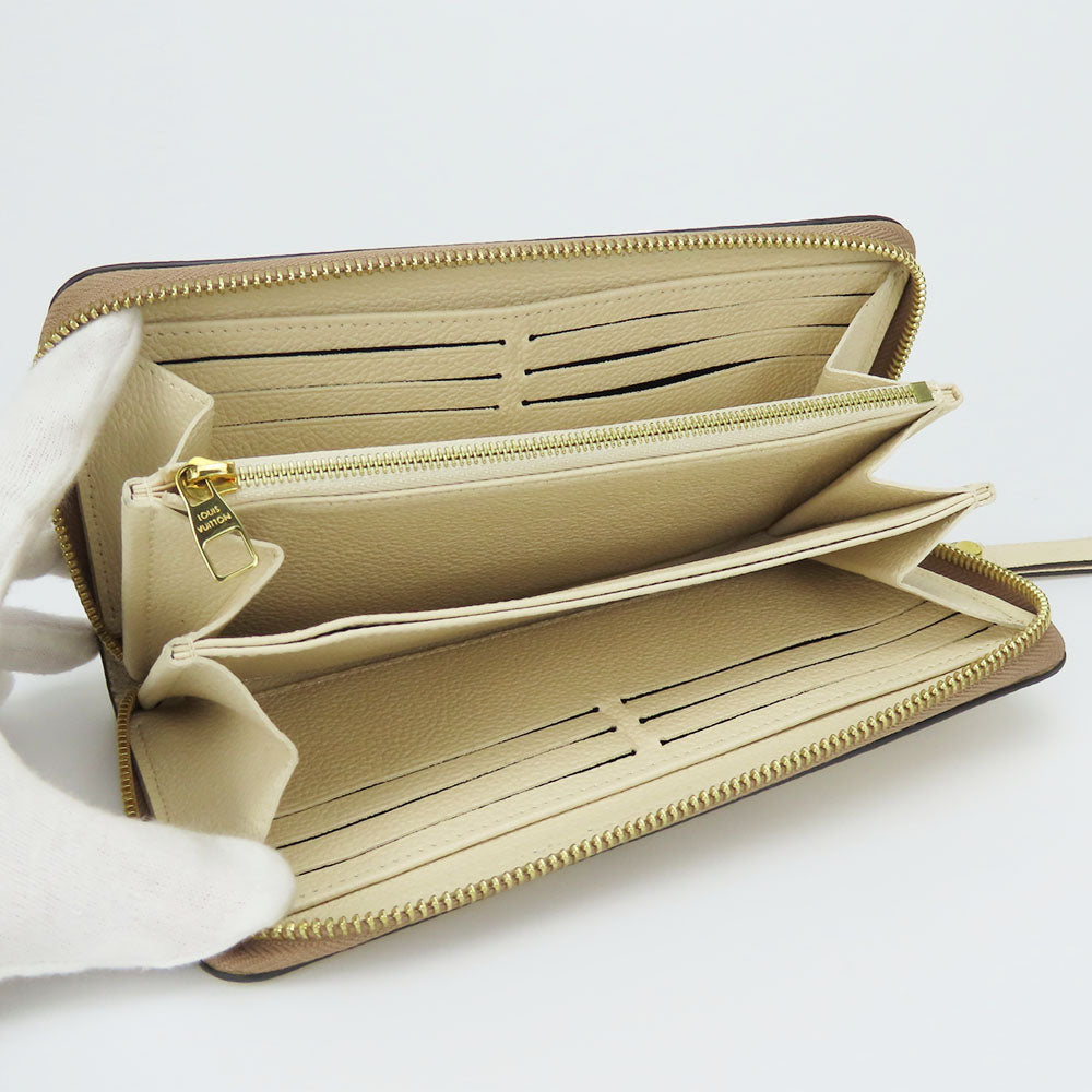LOUIS VUITTON Long Wallet Purse M80116 Monogram Ann Platt Cream/Bois Rose Zippy wallet