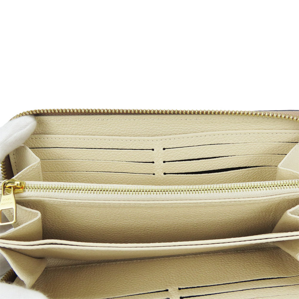 LOUIS VUITTON Long Wallet Purse M80116 Monogram Ann Platt Cream/Bois Rose Zippy wallet