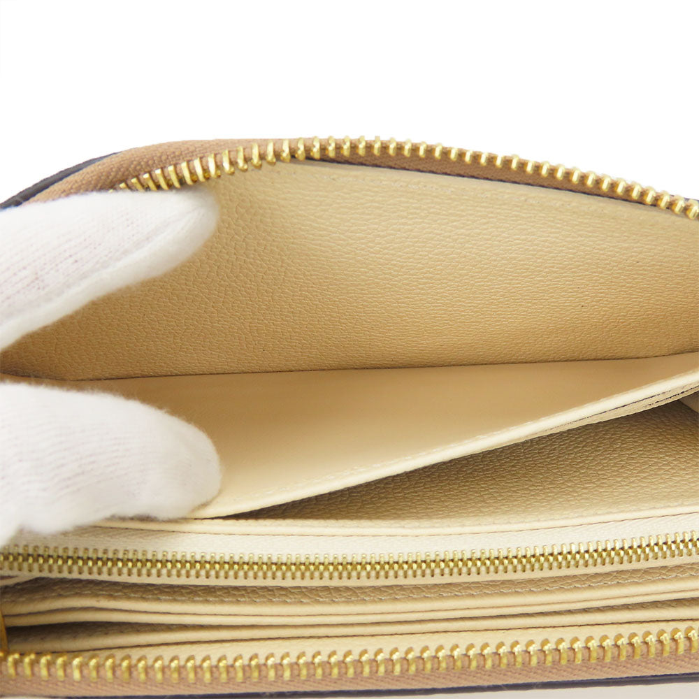LOUIS VUITTON Long Wallet Purse M80116 Monogram Ann Platt Cream/Bois Rose Zippy wallet