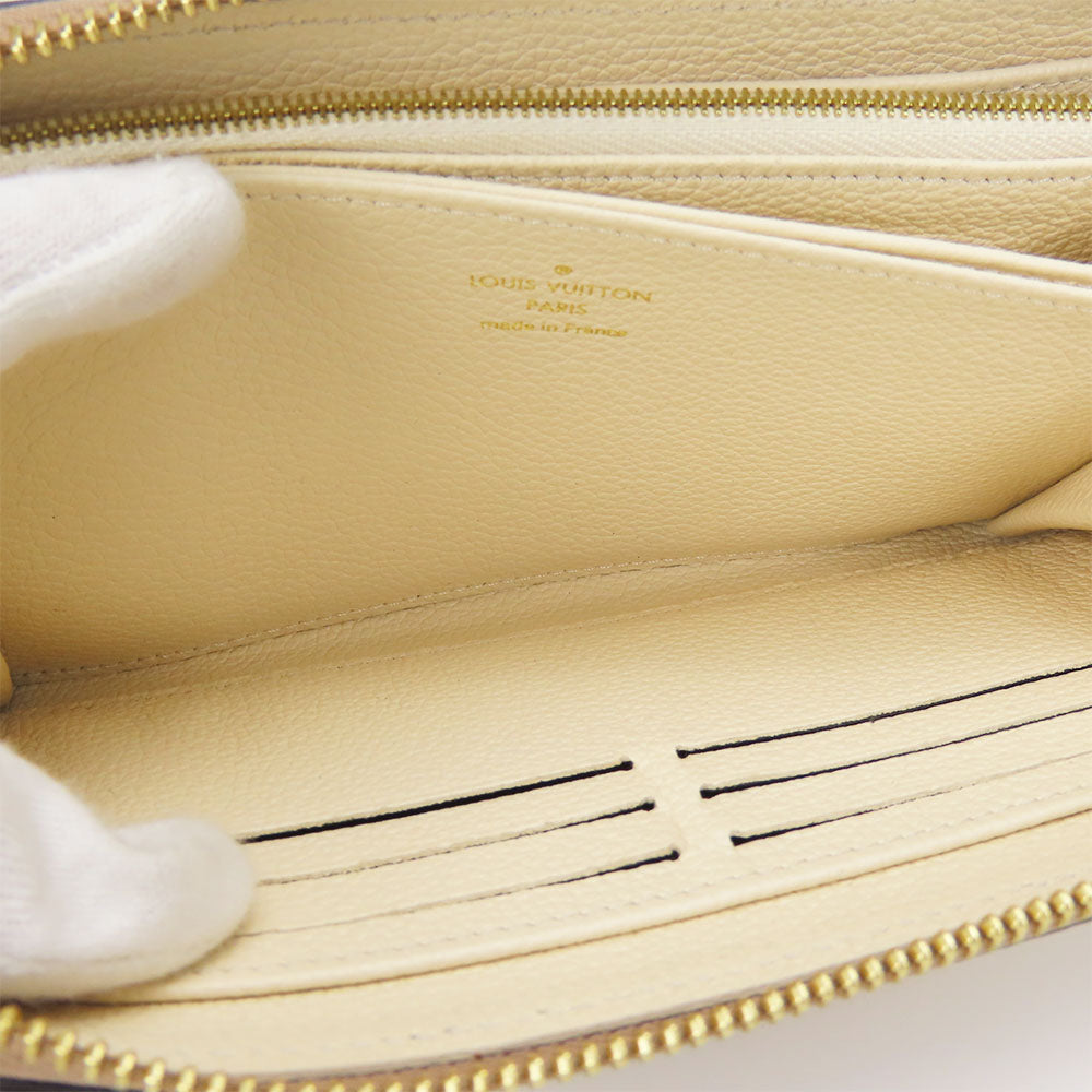 LOUIS VUITTON Long Wallet Purse M80116 Monogram Ann Platt Cream/Bois Rose Zippy wallet